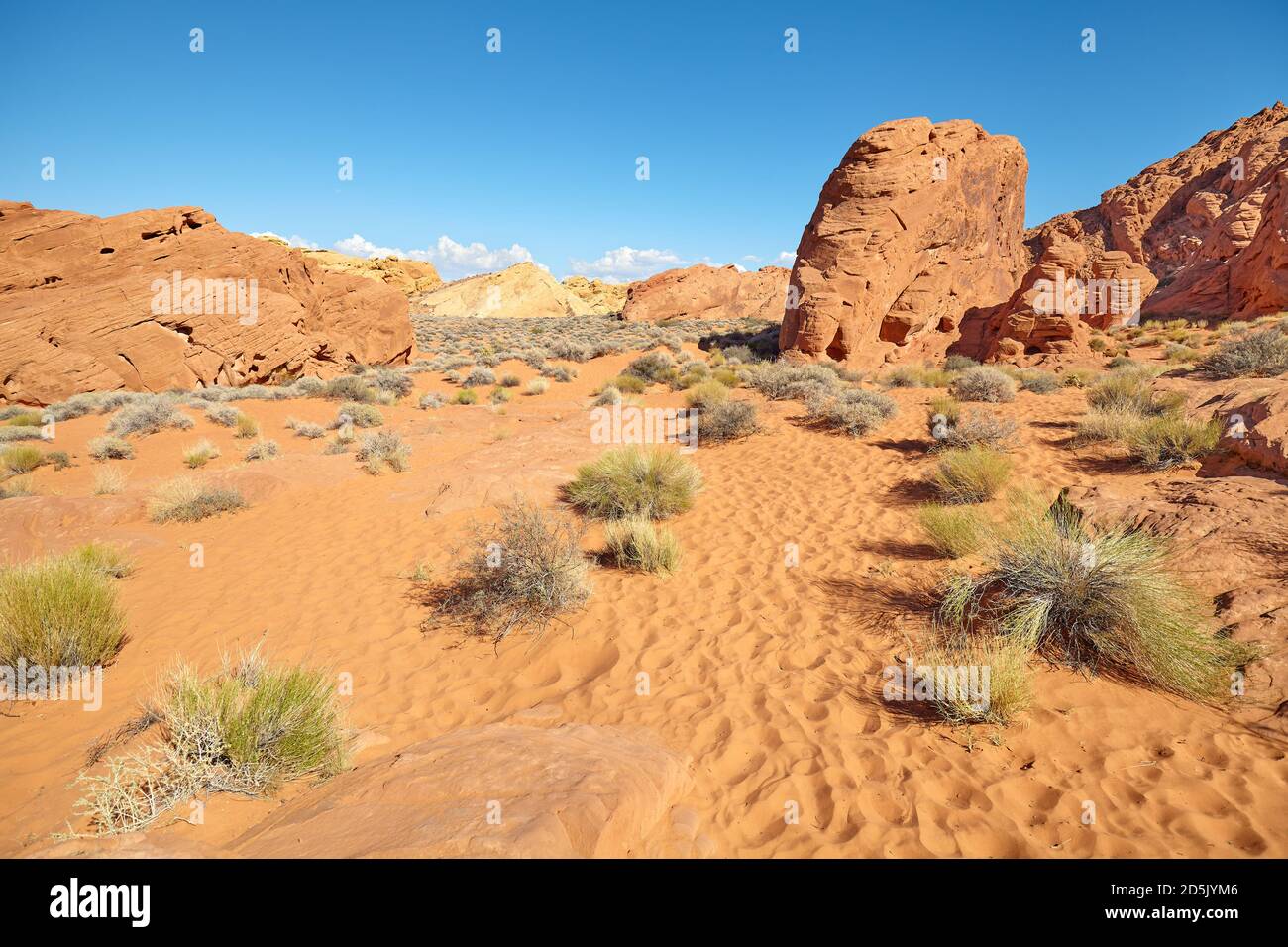 Aride Landschaft von Valley of Fire, Nevada, USA. Stockfoto