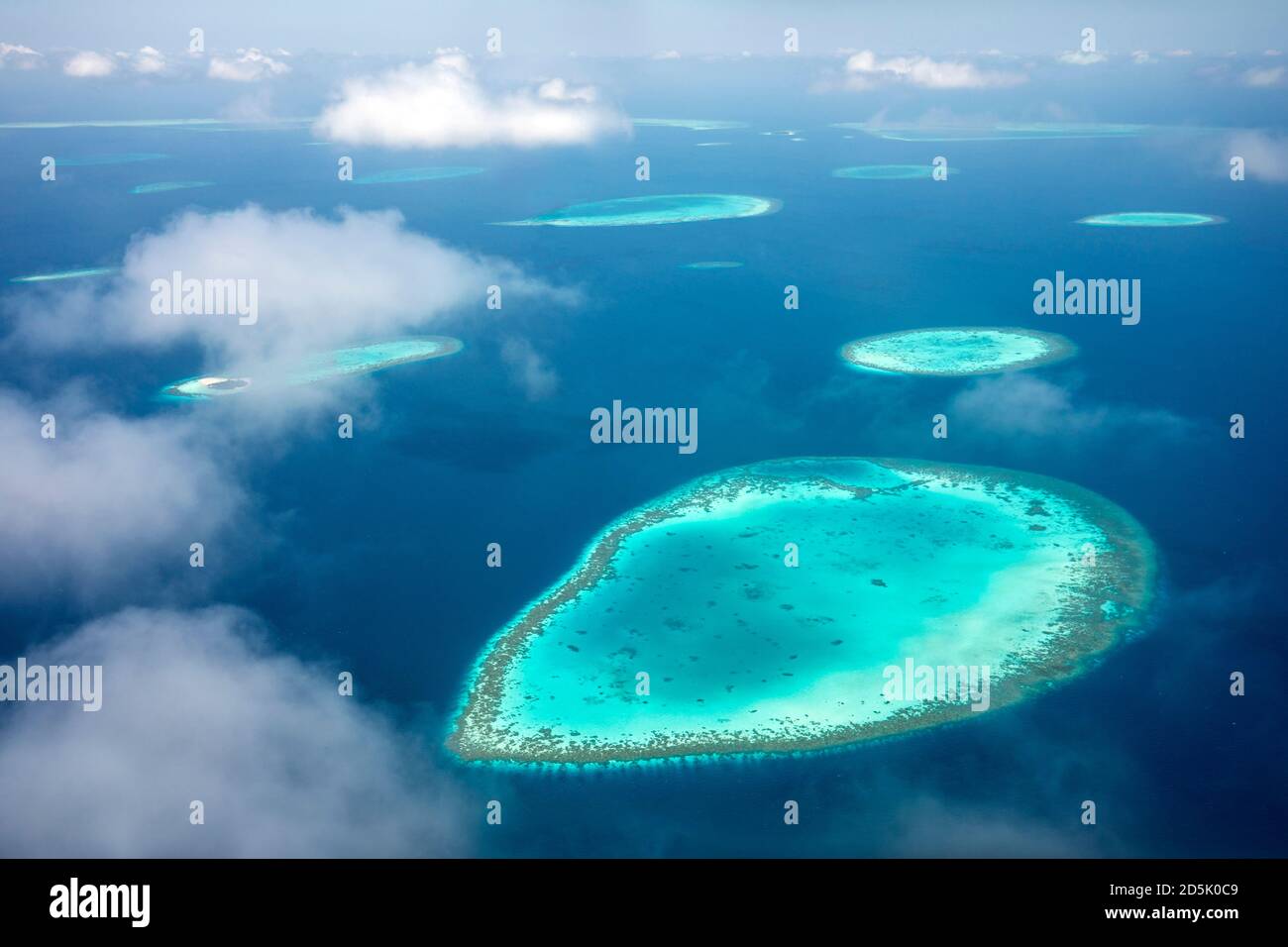 Malediven; Inseln aus der Luft Stockfoto