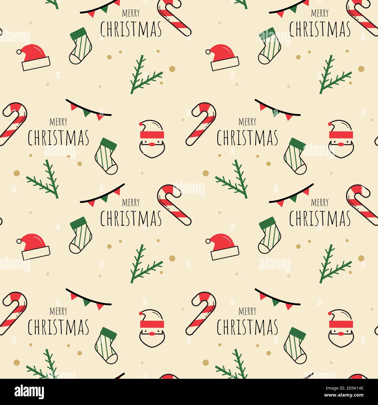 Weihnachten dekorative Symbol zufällige Muster auf beige Hintergrund für Geschenk Geschenkpapier Stock Vektor