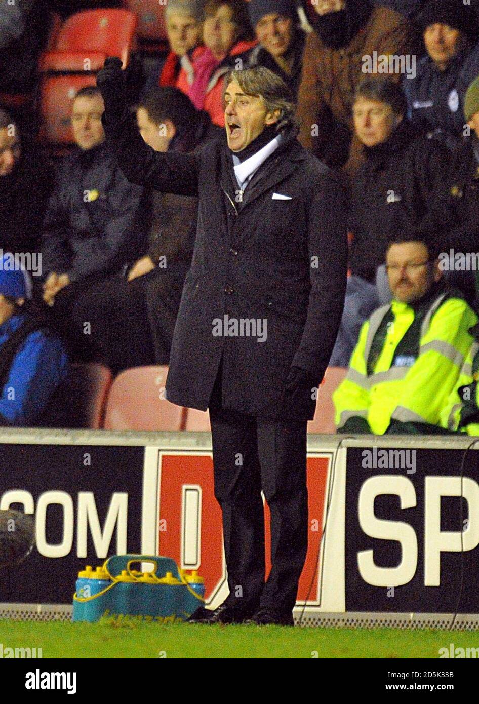 Roberto Mancini, Manager von Manchester City, appelliert Stockfoto