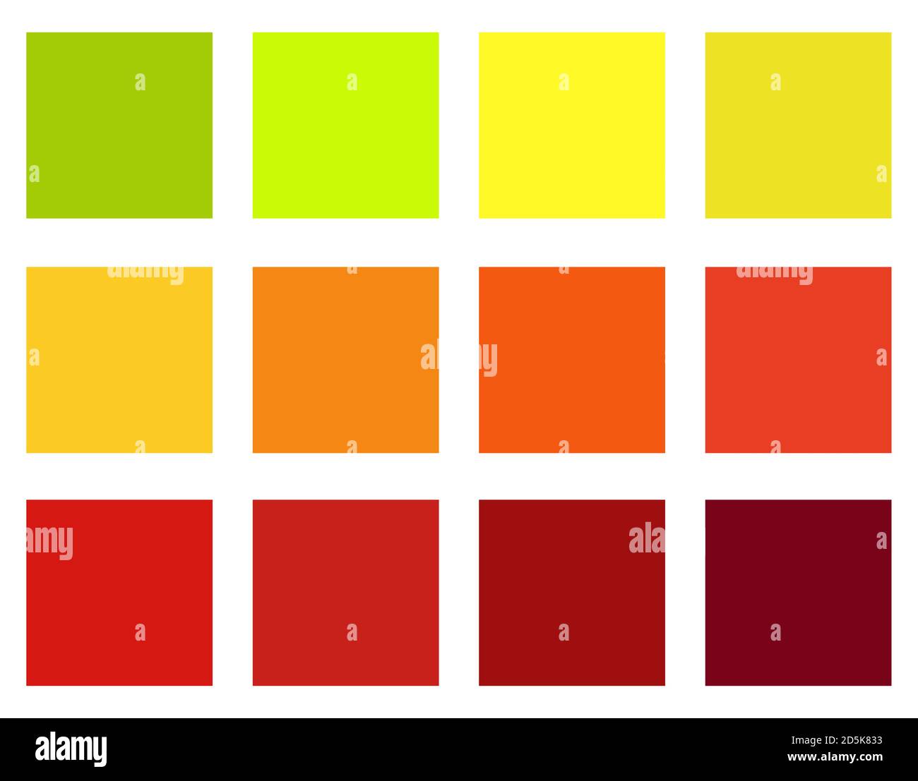 Farbführer für den Herbst. Farbtonpalette für herbstliche Farbfelder. Saisonale Schema der Färbung Inspiration. Mehrfarbige Führung des Vektordiagramms mit Fallskol Stock Vektor