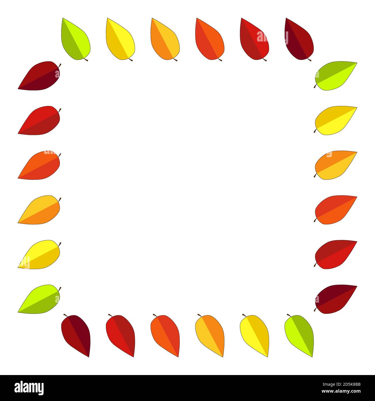 Herbstlicher Rahmen mit Blättern und Textraum. Herbst-Hintergrund-Design mit Copy-Space. Bunte Blatt quadratische Illustration für Danksagung Hintergrund oder Bann Stock Vektor