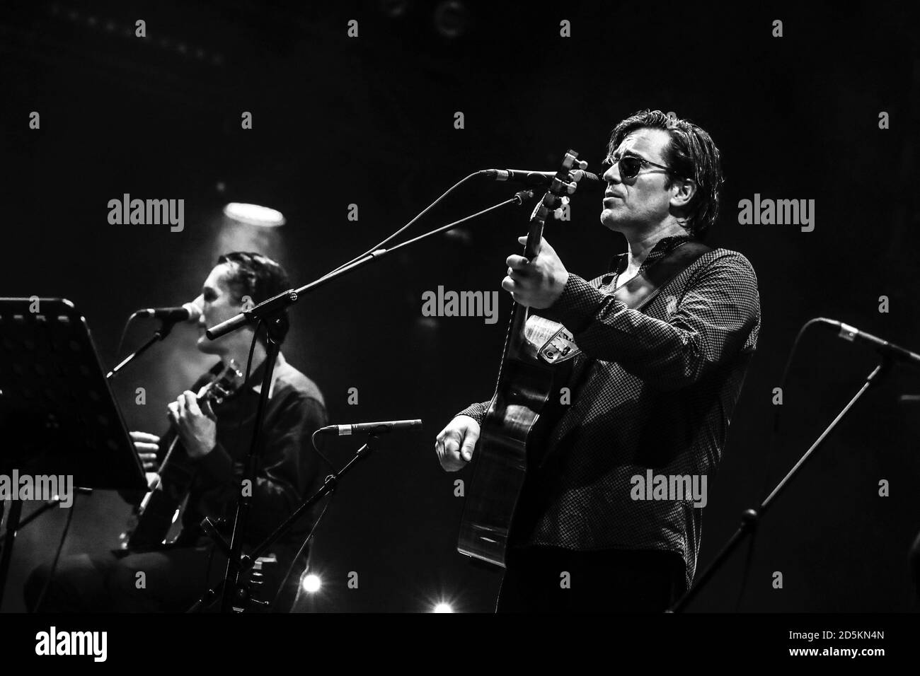 Jazz-Festival „Jazz a Juan“ in Juan-les-Pins (Südostfrankreich), am 20. Juli 2019: Thomas Dutronc & Les Esprits Manouches Stockfoto