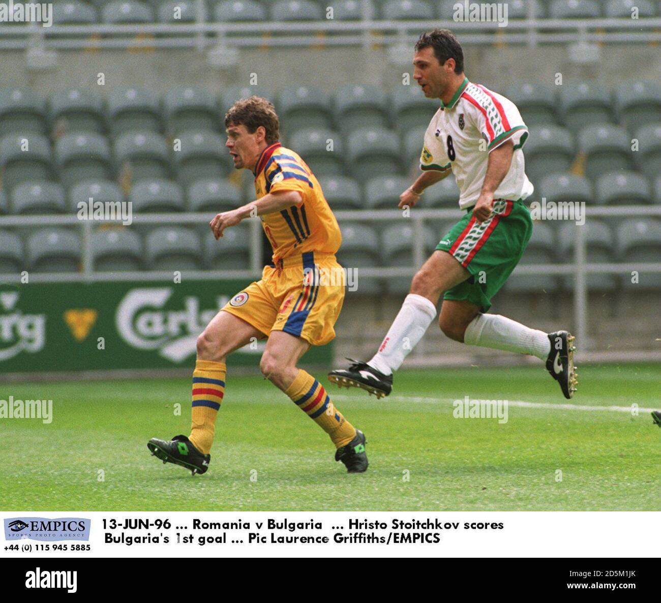 Hristo Stoitchkov erzielt Bulgariens 1. Tor Stockfoto