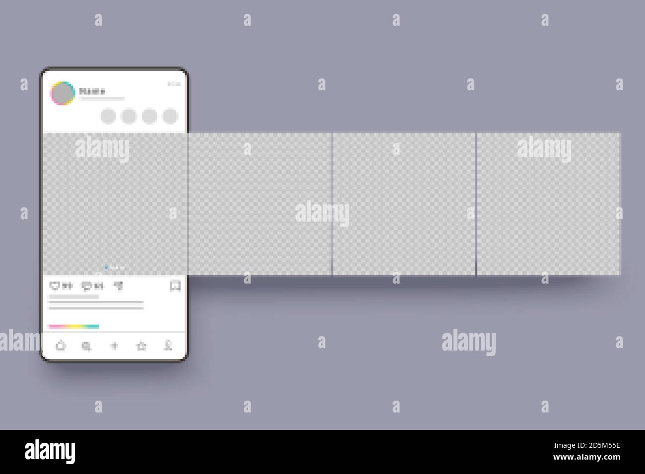 Smartphone-Schnittstelle Karussell Post. Social Media Banner Hintergrundvorlagen und Post Frame editierbares Design mit transparentem Hintergrund Stock Vektor
