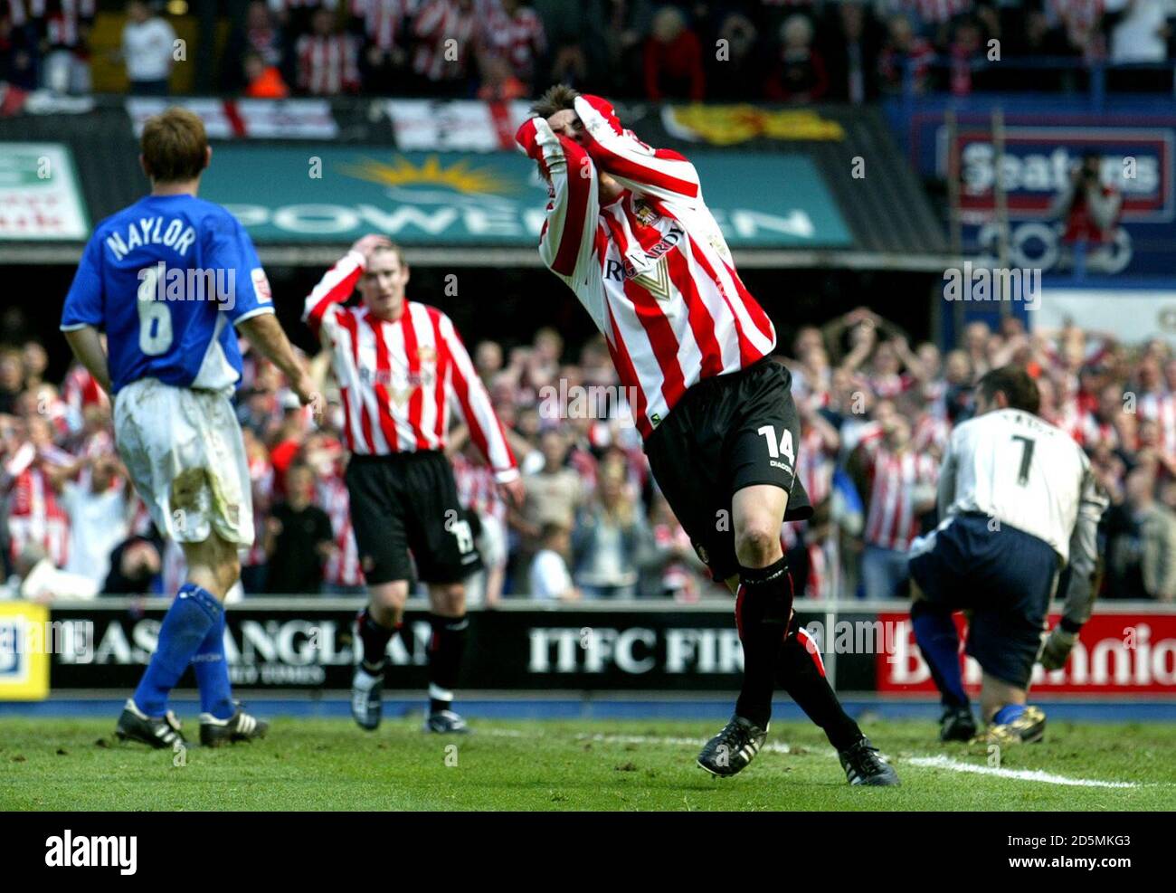 Dean Whitehead von Sunderland zeigt seine Angst, nachdem er eine Chance verpasst hat, in Ipswich Town zu Punkten. Stockfoto