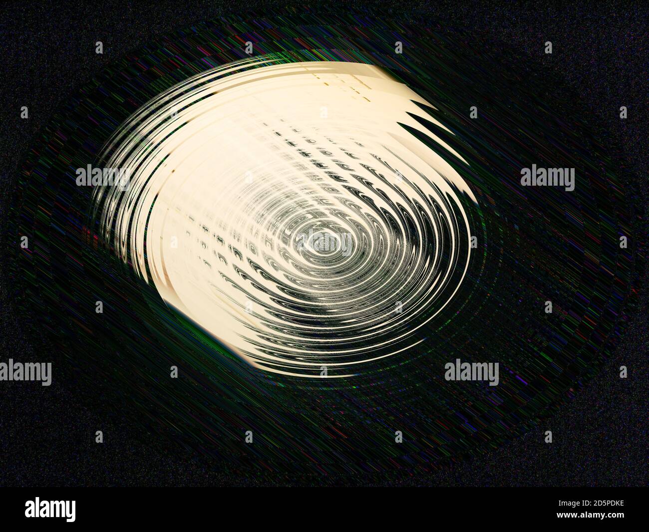 Abstrakte Illustration von weißen Spiralen im Raum. Stockfoto