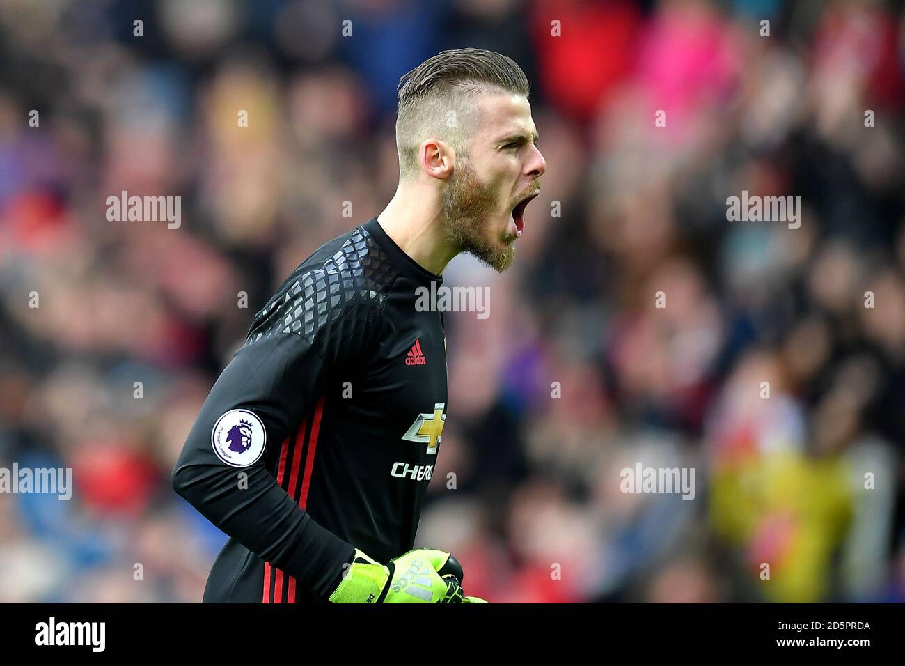 Manchester United Torwart David De Gea Gesten während der Premiere Ligaspiel Stockfoto