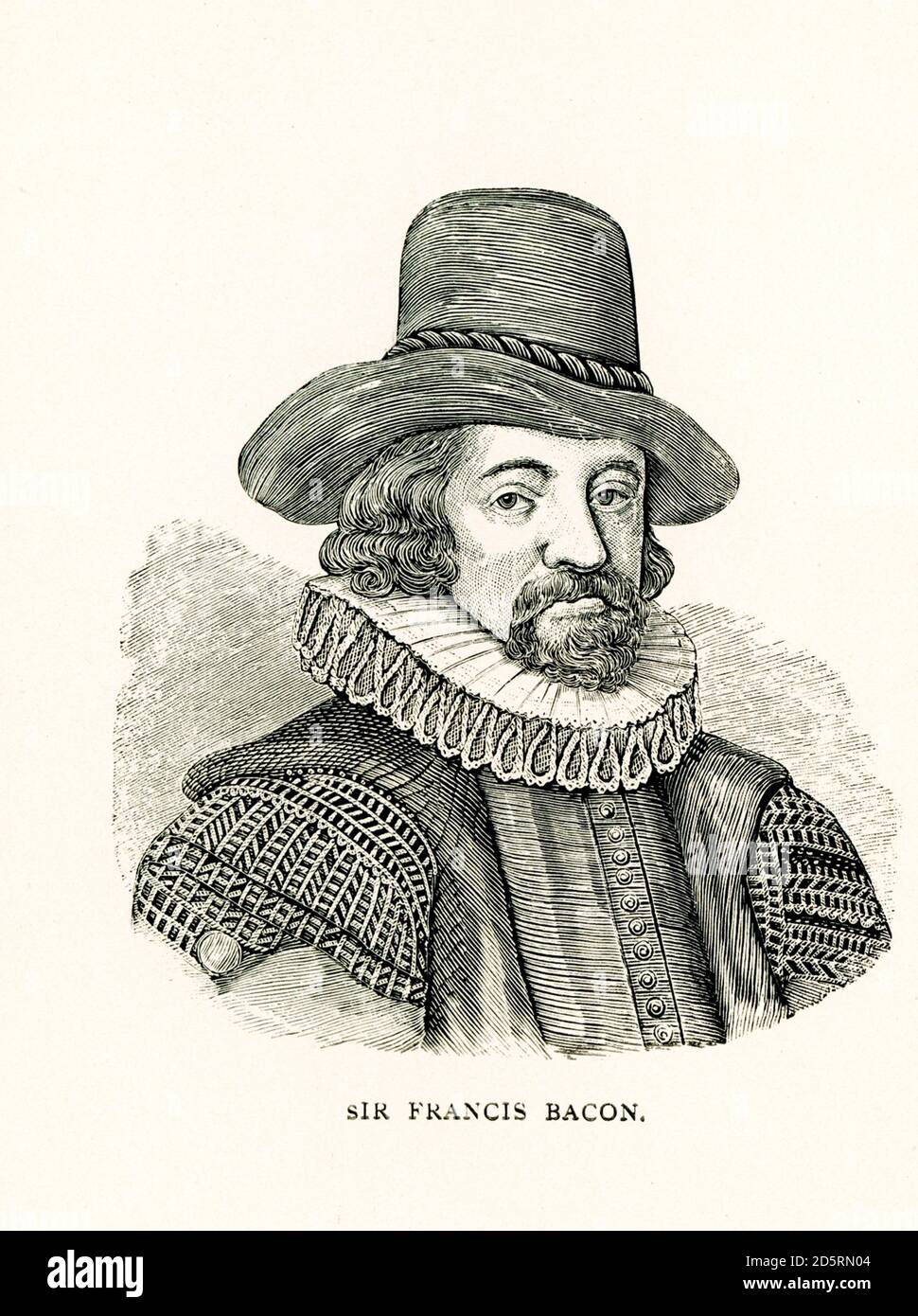 Francis Bacon (gest. 1626), 1. Viscount St. Alban, auch bekannt als Lord Verulam, war ein englischer Philosoph und Staatsmann, diente als Generalstaatsanwalt und als Lord Chancellor von England. Seine Werke sind mit der Entwicklung der wissenschaftlichen Methode gutgeschrieben und blieb einflussreich durch die wissenschaftliche Revolution. Stockfoto