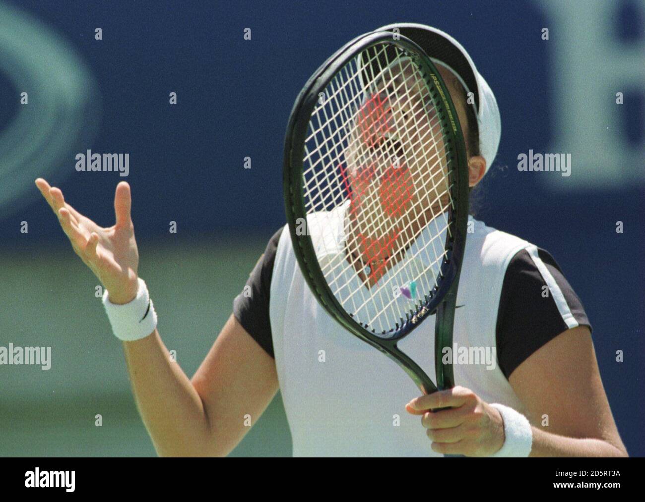 Monica Seles aus den USA gegen Sabine Appelmans aus Belgien. Seles gewann 6-3, 3-6, 6-4. Stockfoto