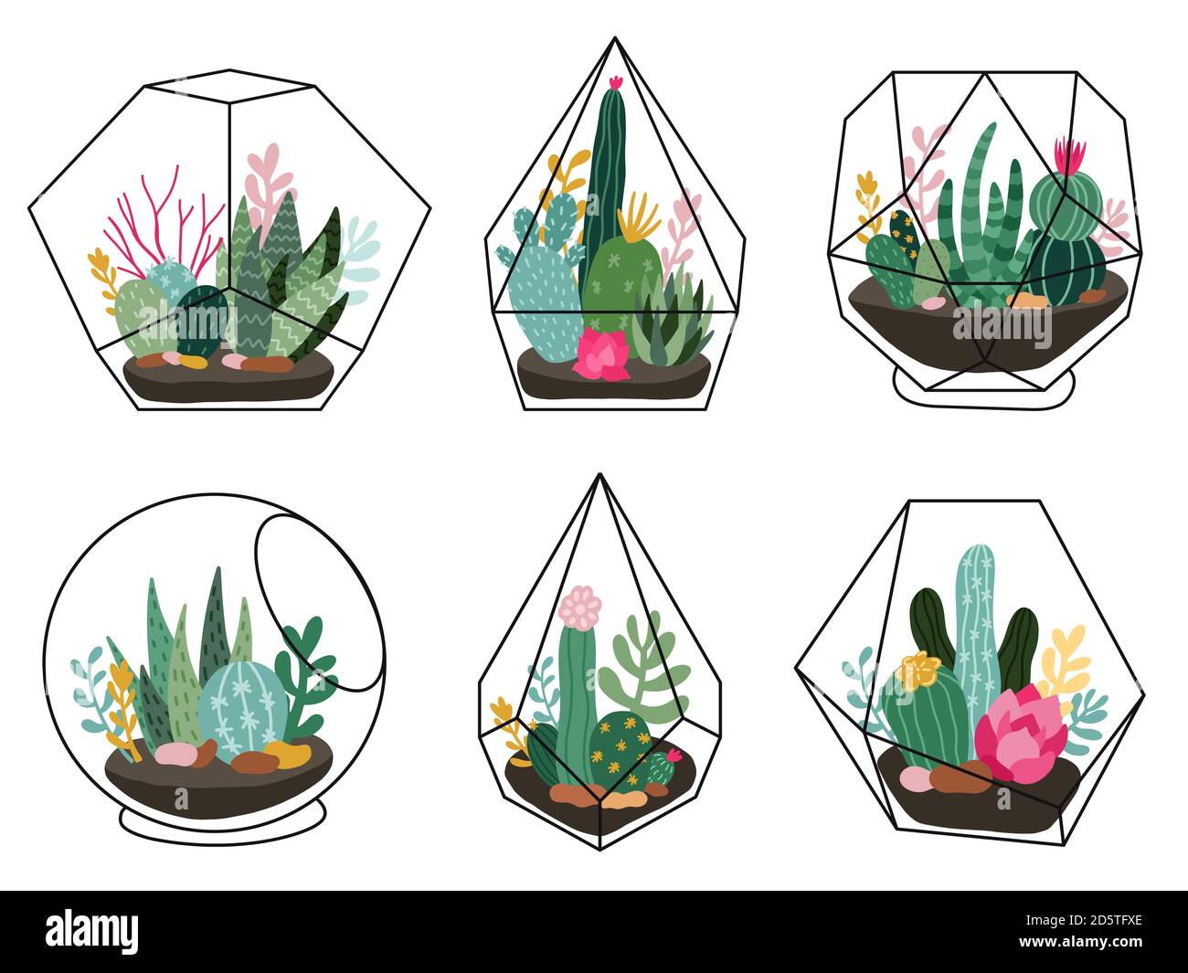 Glas Terrarium Geometrisch – 16 X 16 X 15 Cm, Mit Kupfer-Akzent, Für Sukkulenten Oder Deko