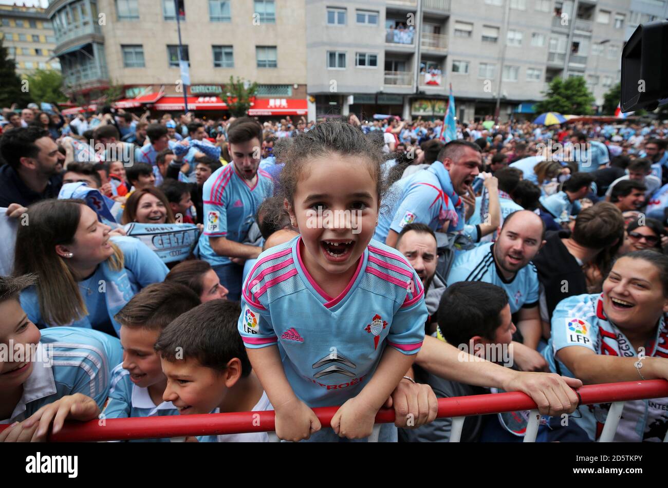 Celta Vigo außerhalb der Estadio Municipal de Balaidos vor der Spiel Stockfoto