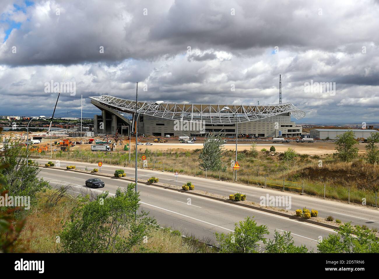 Allgemeine Ansicht der Bauarbeiten im Wanda Metropolitano Stadion, der neuen Heimat von Atletico Madrid Stockfoto