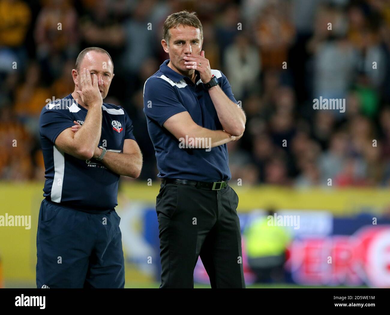 Bolton Wanderers Manager Phil Parkinson und Assistant Manager Steve Parkin Stockfoto