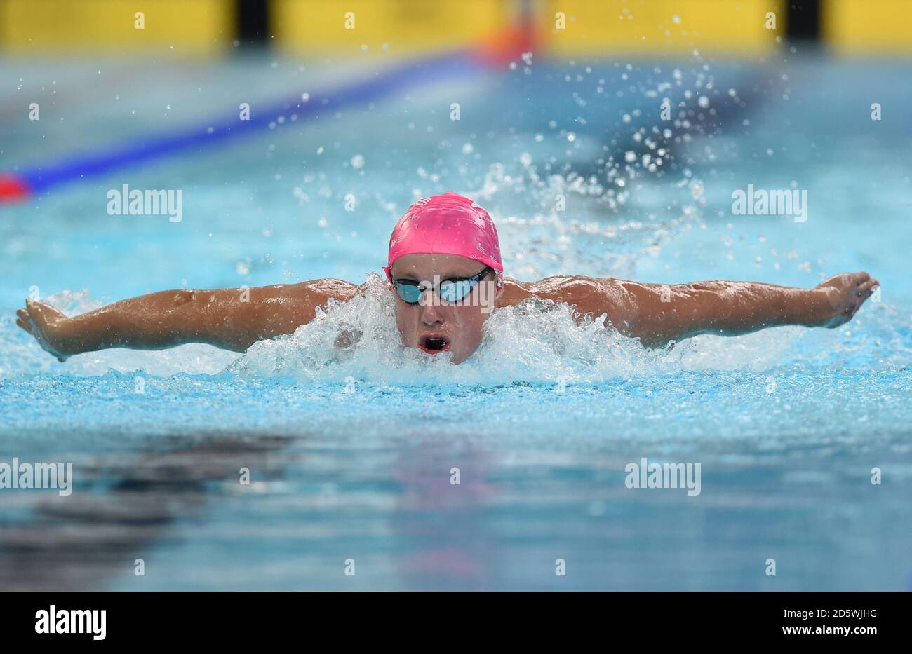 England South's Huw William's in the Boys 200m Schmetterling in Das Schwimmen während des vierten Tages der Schulspiele 2017 Stockfoto