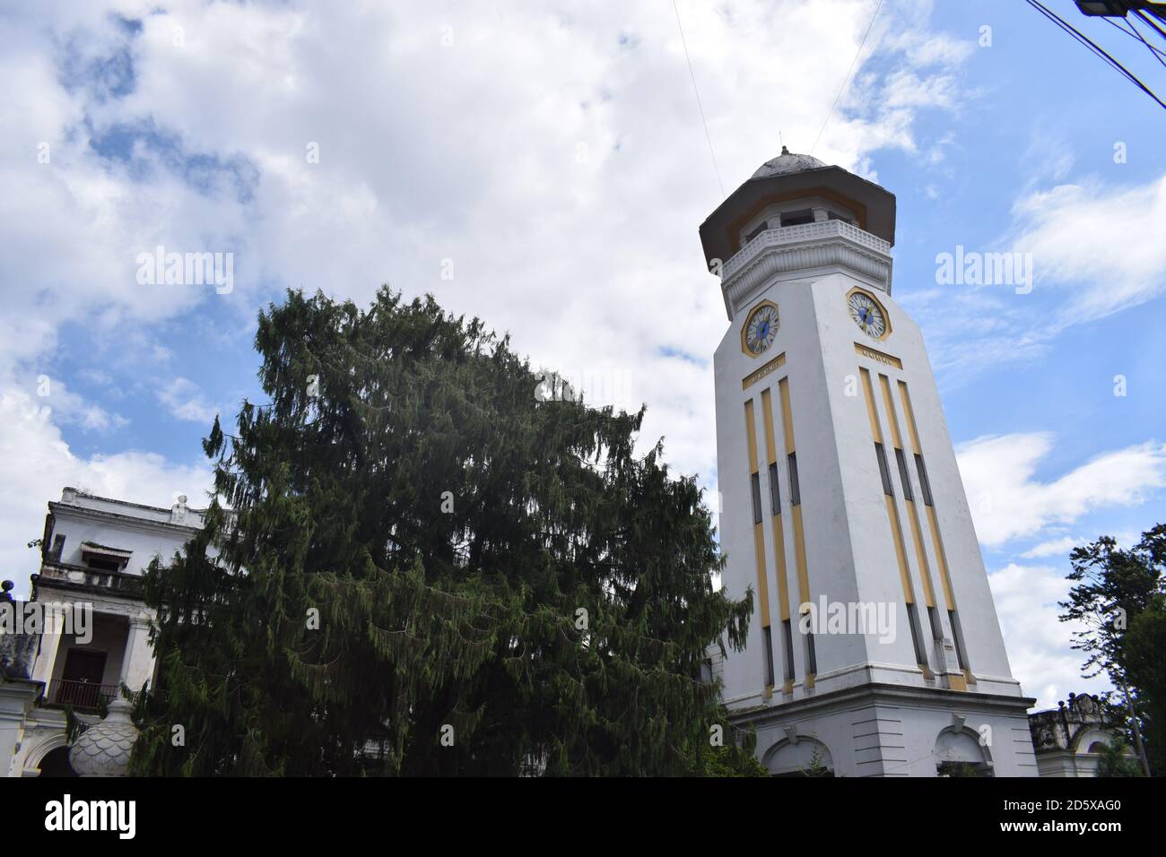 Blick auf das 'Ghanta Ghar' der Uhrenturm von Kathmandu, Nepal Stockfoto