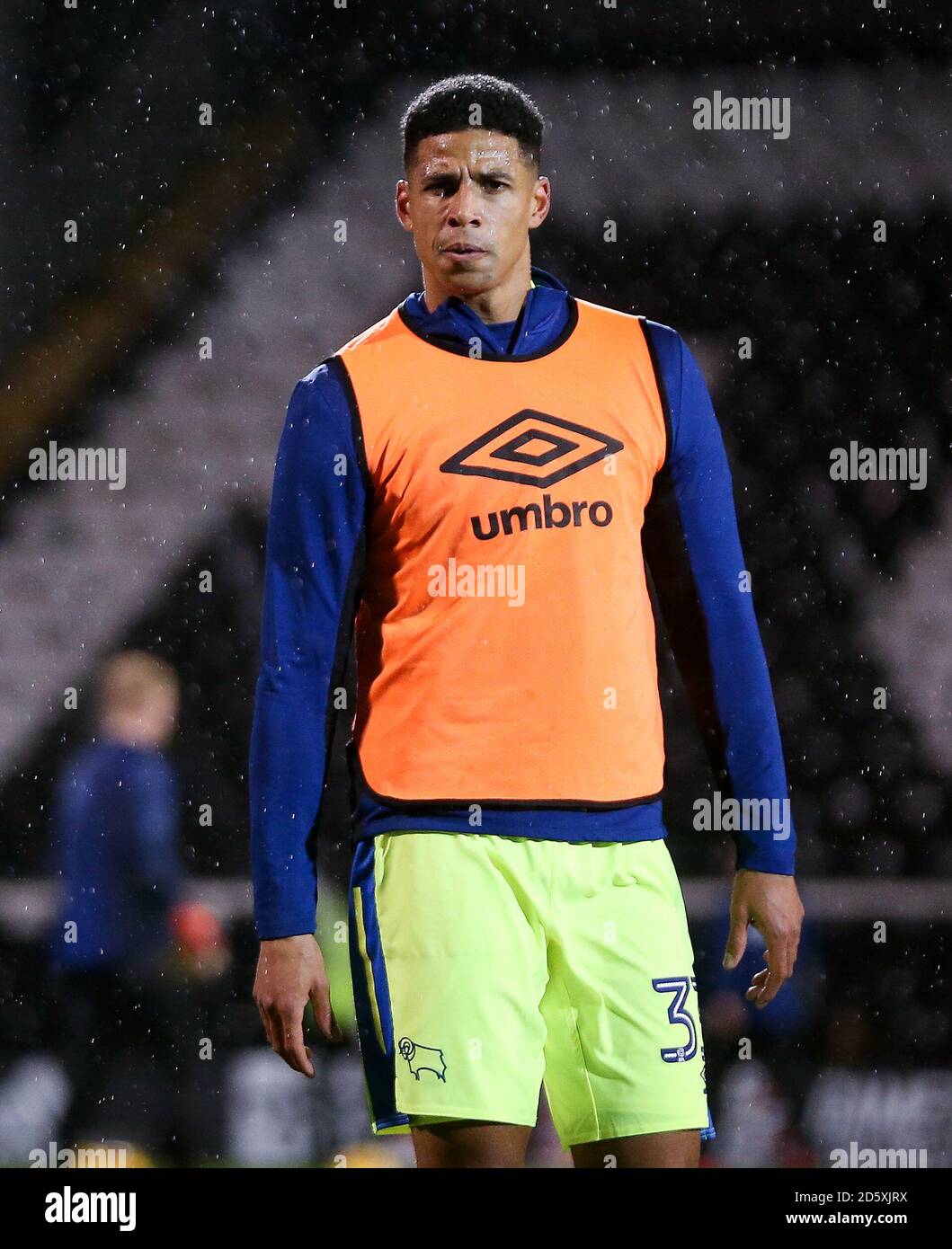 Curtis Davies von Derby County beim Aufwärmen Stockfoto