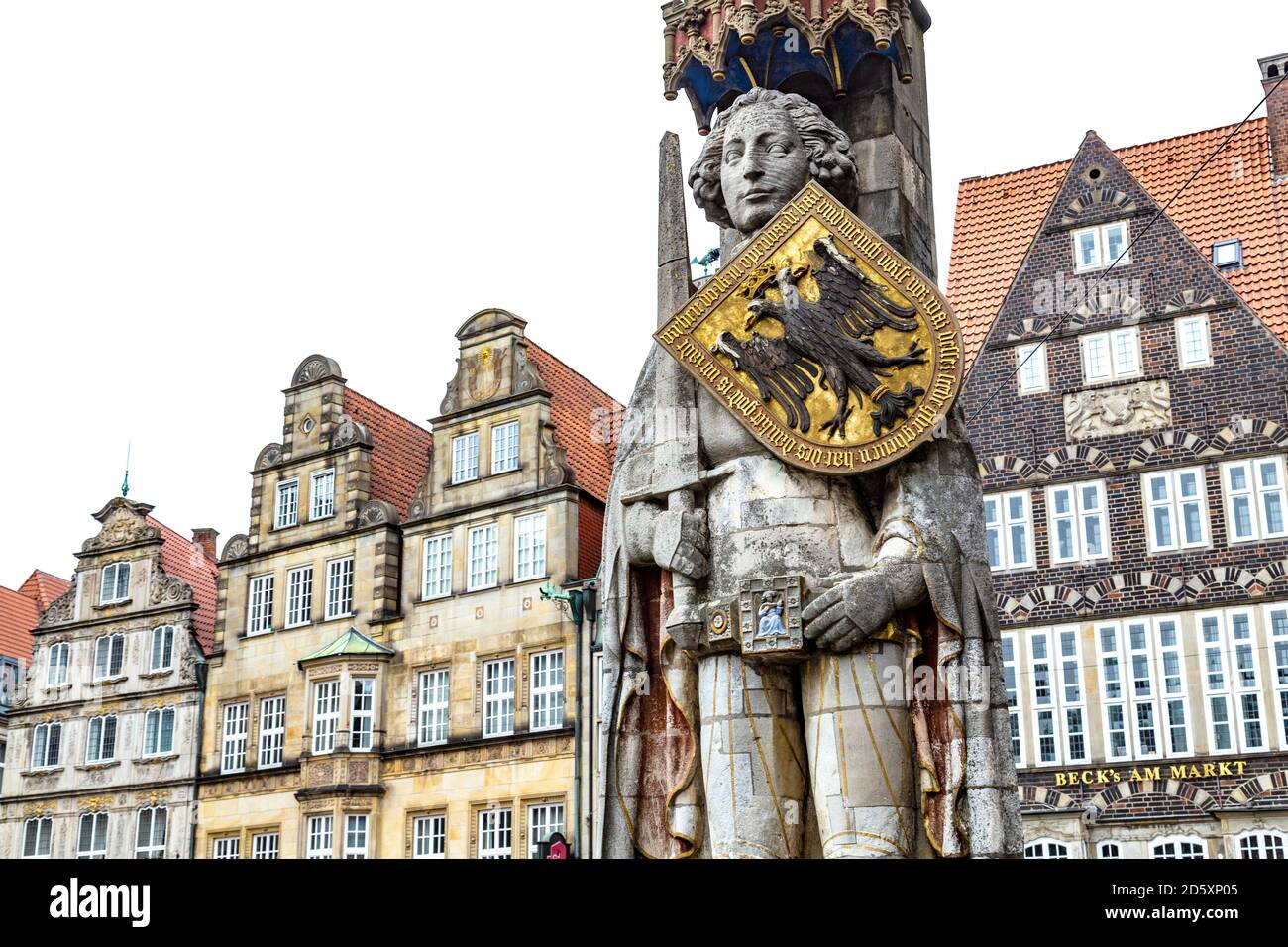 Roland-Statue auf dem Bremer Marktplatz, Bremen, Deutschland Stockfoto