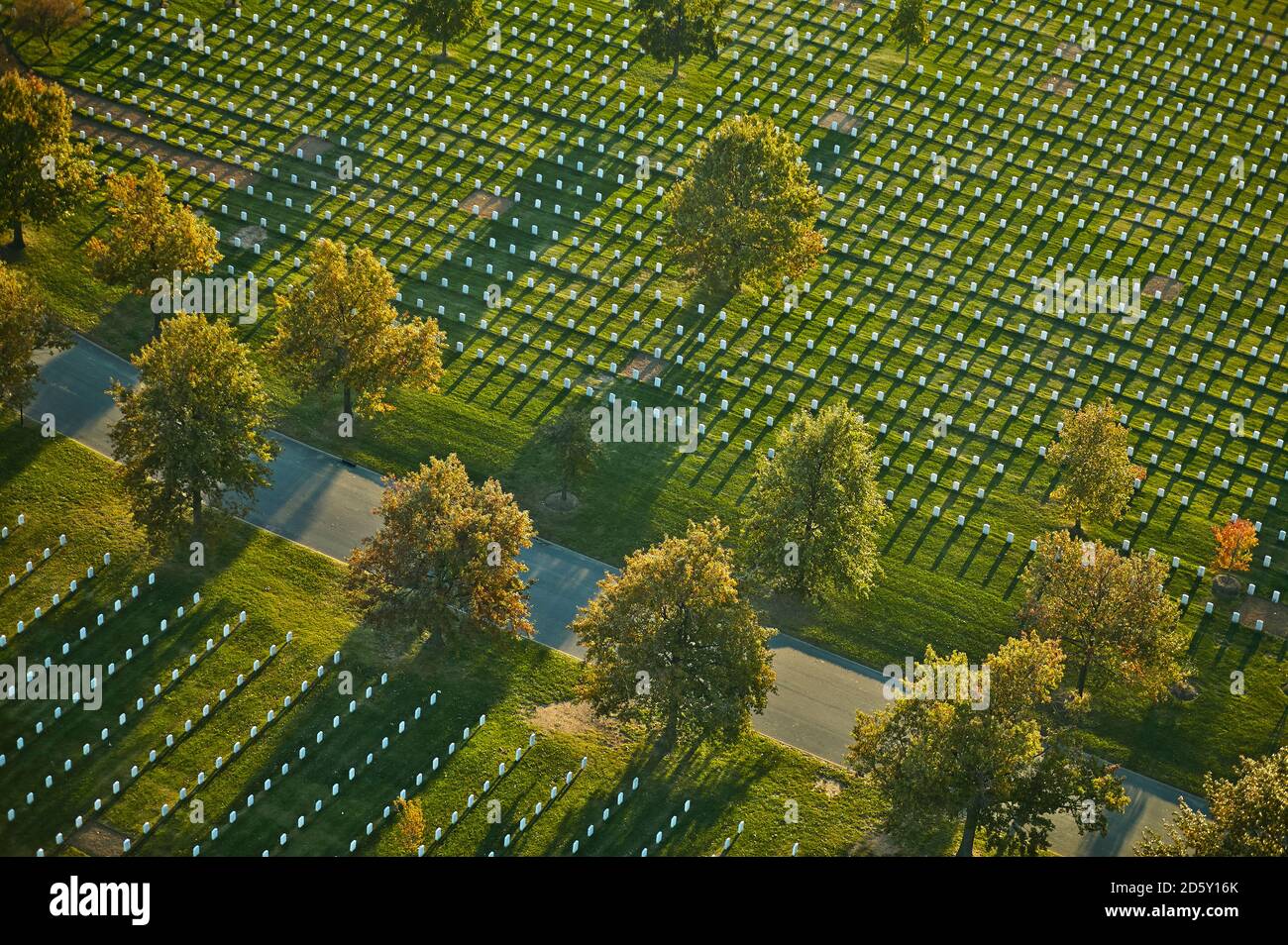USA, Virginia, Luftaufnahme des Nationalfriedhofs von Arlington Stockfoto