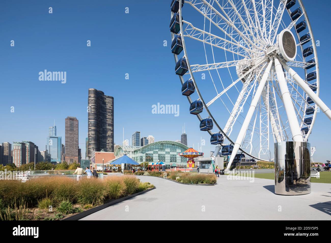 USA, Illinois, Chicago, Navy Pier, Big Wheel Stockfoto