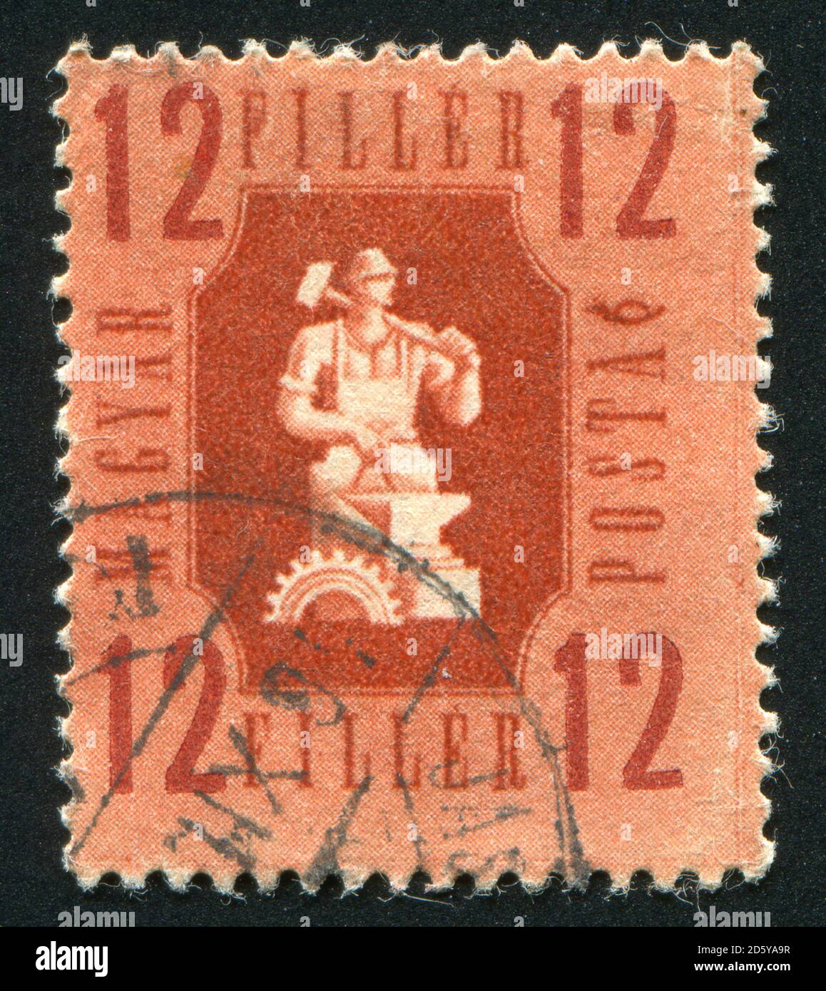 FRANKREICH - UM 1946: Briefmarke gedruckt von Frankreich, zeigt Industrie, um 1946 Stockfoto