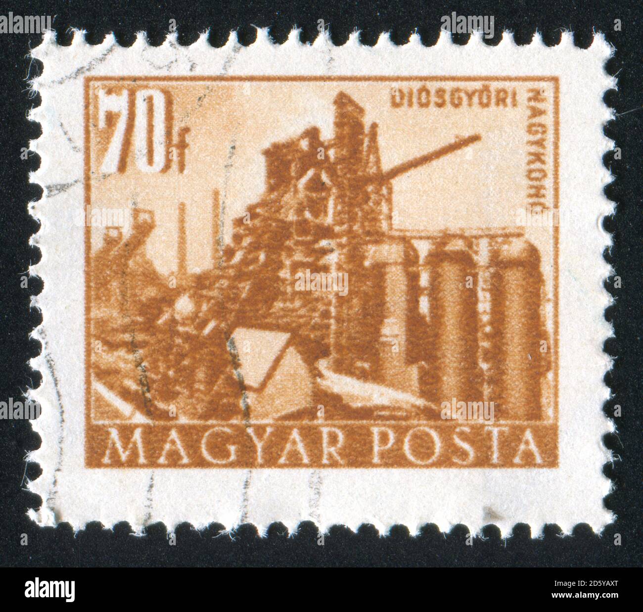 UNGARN - UM 1952: Stempel gedruckt von Ungarn, zeigt Getreideaufzug, um 1952 Stockfoto
