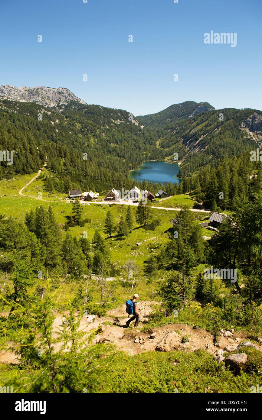 Österreich, Steiermark, Tauplitz, Totes Gebirge, See Steirersee Stockfoto
