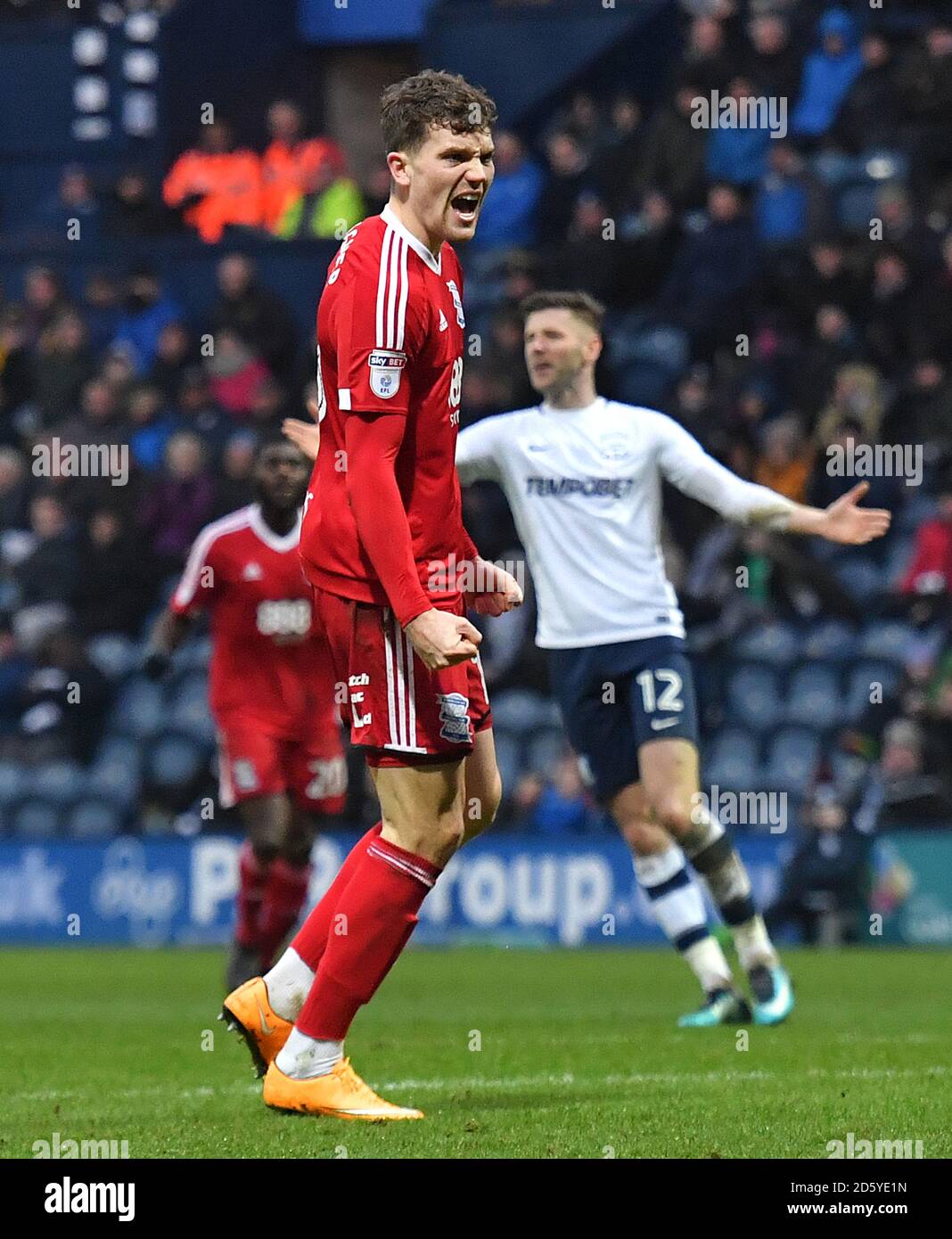 Sam Gallagher von Birmingham City feiert das erste Tor seiner Spielerin Des Spiels Stockfoto