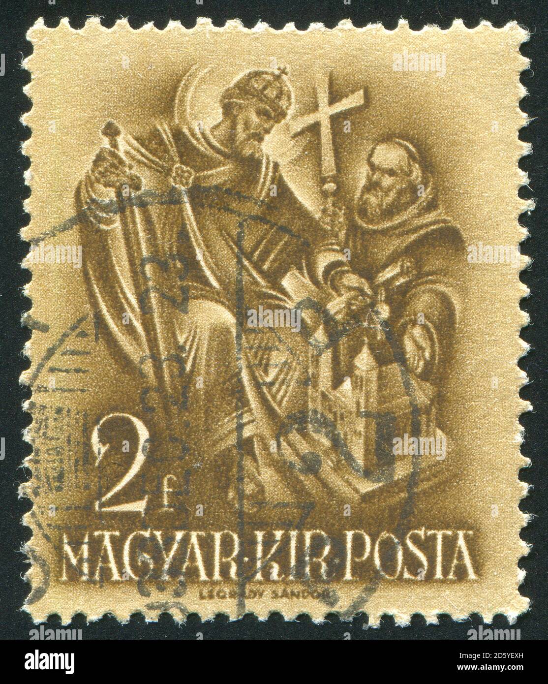 UNGARN - UM 1937: Briefmarke gedruckt von Ungarn, zeigt Stephen den Hirsch-Baumeister, um 1931 Stockfoto