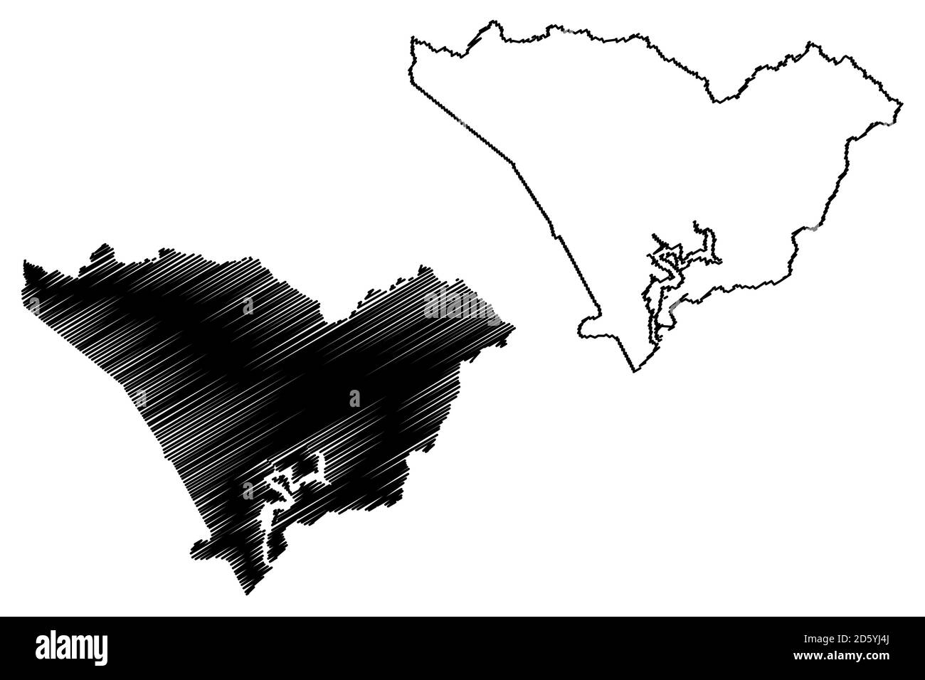 Taylor County, Kentucky (US County, Vereinigte Staaten von Amerika, USA, USA, US) Karte Vektor Illustration, Scribble Skizze Taylor Karte Stock Vektor