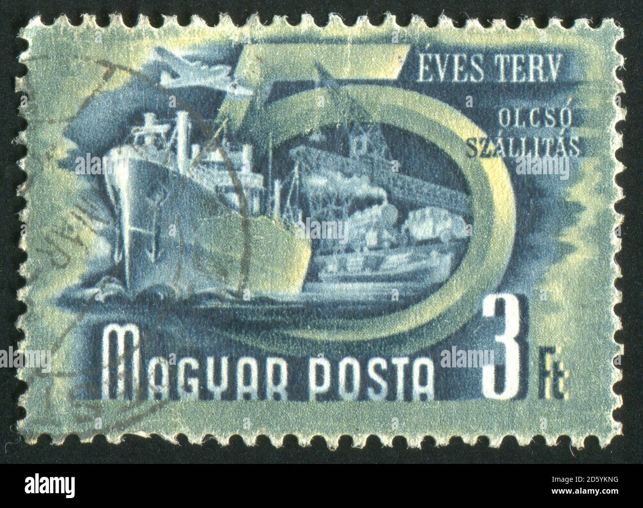 UNGARN- UM 1950: Stempel gedruckt von Ungarn, zeigt Versand, um 1950 Stockfoto