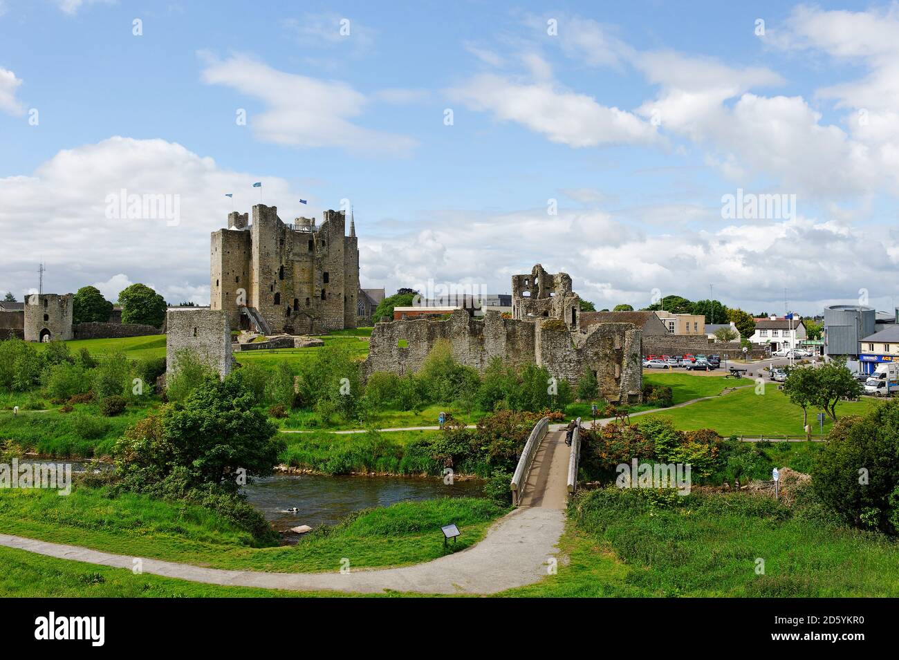 Irland, Grafschaft Meath, Blick auf Trim Castle Stockfoto