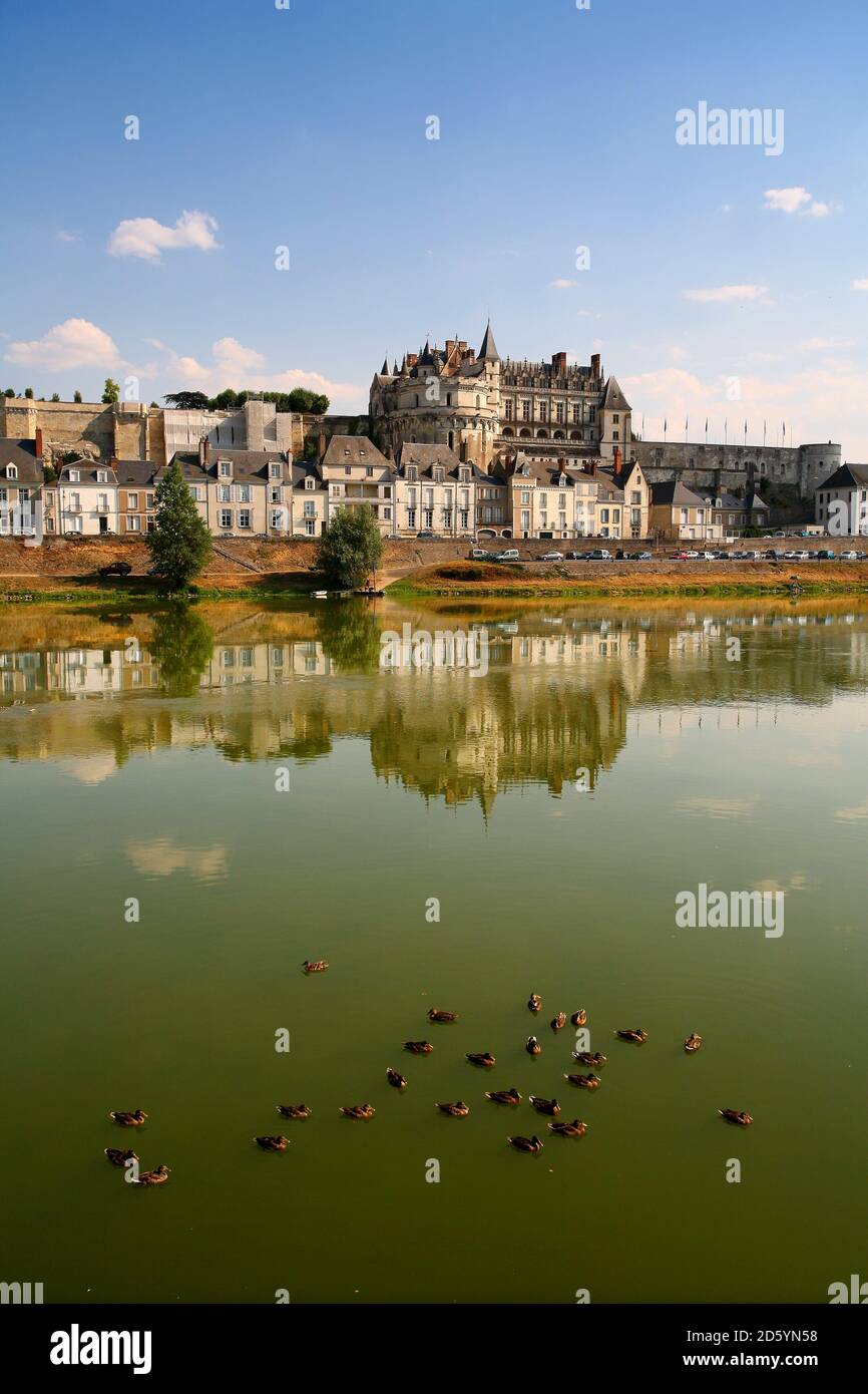 Frankreich, Amboise, Blick zum Chateau d ' Amboise Stockfoto