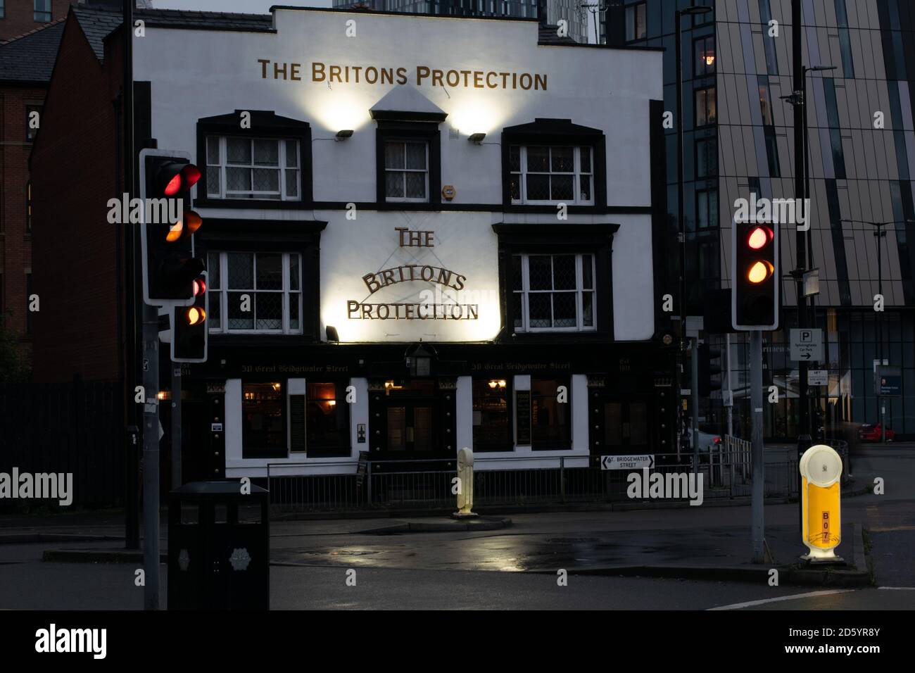The Britons Protection Pub in der Great Bridgewater Street, Manchester, Großbritannien Stockfoto