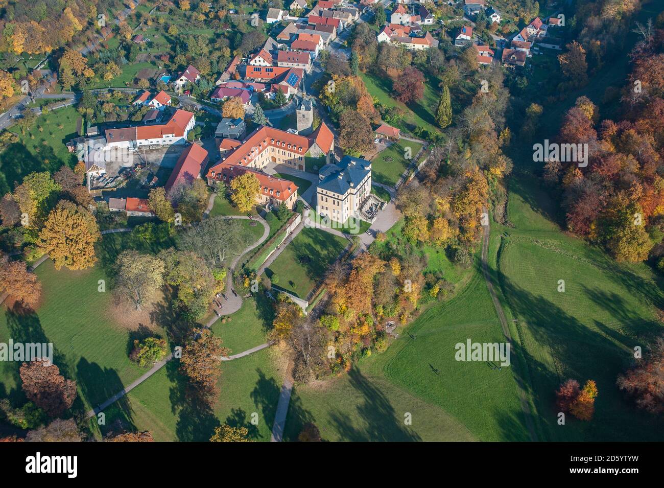 Deutschland, Weimar, Luftaufnahme der Burg Ettersburg Stockfoto