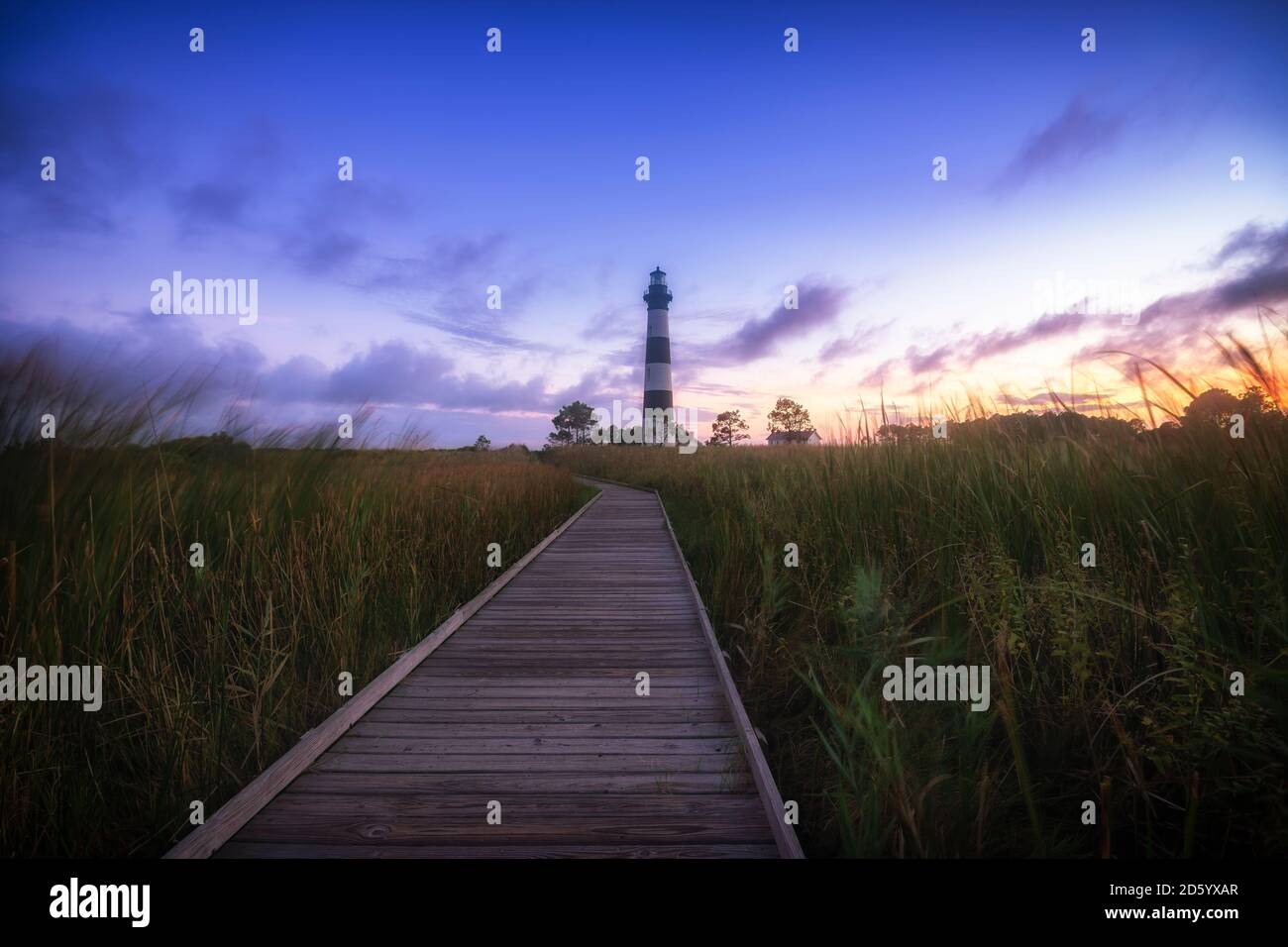 USA, North Carolina, Outer Banks, Blick auf Bodie Island Lighthouse Stockfoto