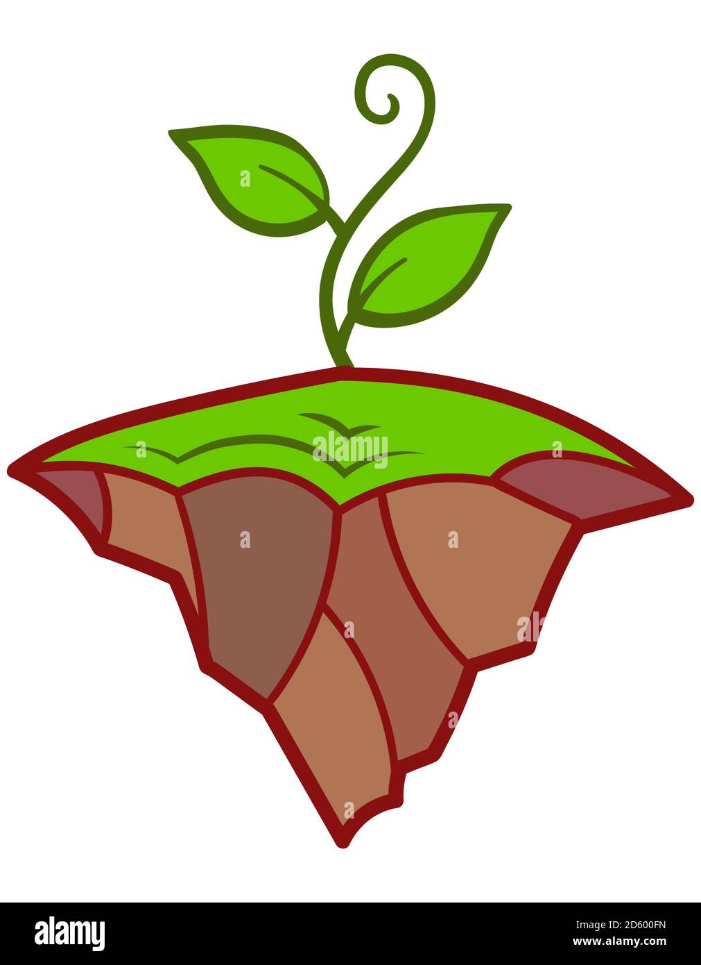 Erde im Cartoon-Stil. Symbol des Naturelements. Stock Vektor
