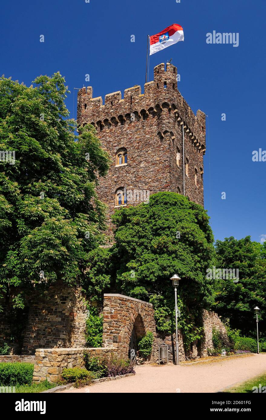 Deutschland, Rheinland-Pfalz, Bingen bin Rhein, Burg Klopp, Oberes Mittelrheintal Stockfoto