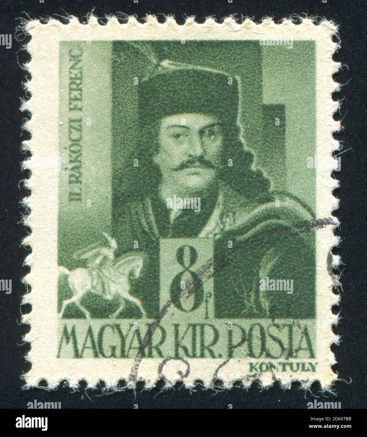UNGARN- UM 1943: Briefmarke gedruckt von Ungarn, zeigt Ferenc II Rakoczi, um 1943 Stockfoto