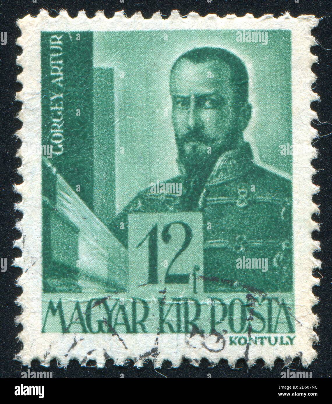 UNGARN- UM 1943: Briefmarke gedruckt von Ungarn, zeigt Artur Gorgei, um 1943 Stockfoto