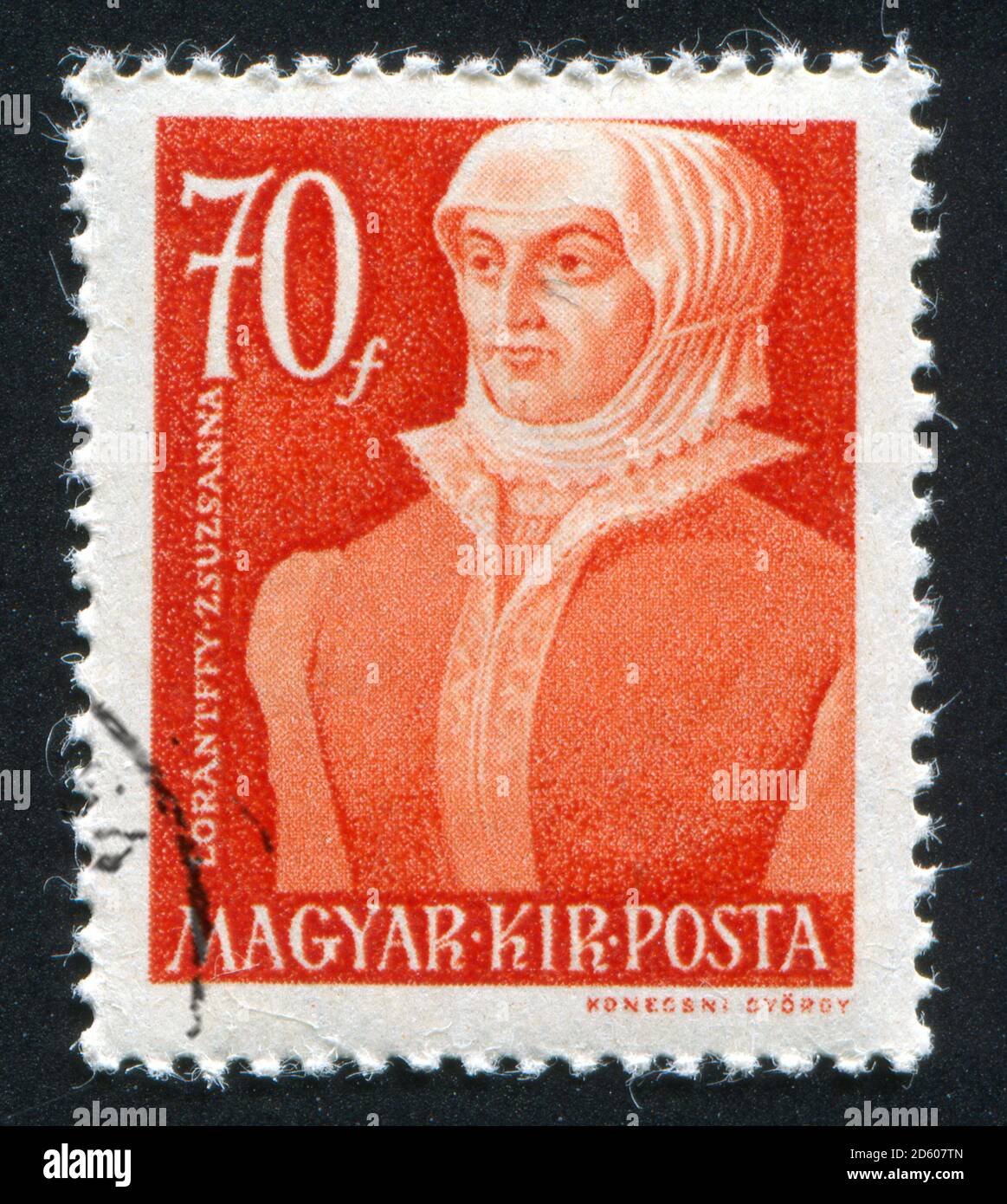 UNGARN- UM 1944: Briefmarke gedruckt von Ungarn, zeigt Zsuzsanna Lorantsffy, um 1944 Stockfoto