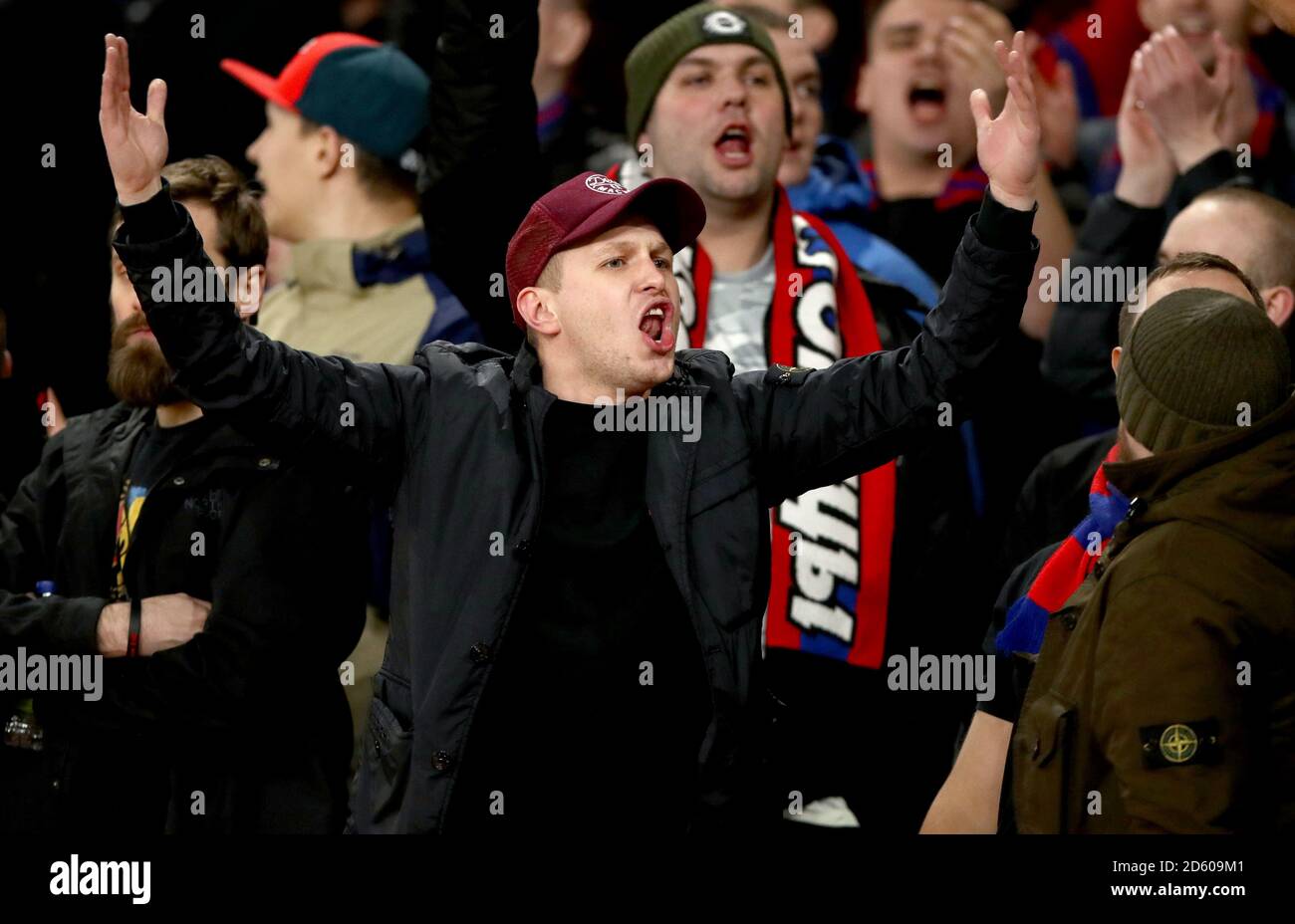 CSKA Moskaus Fans auf der Tribüne Stockfoto