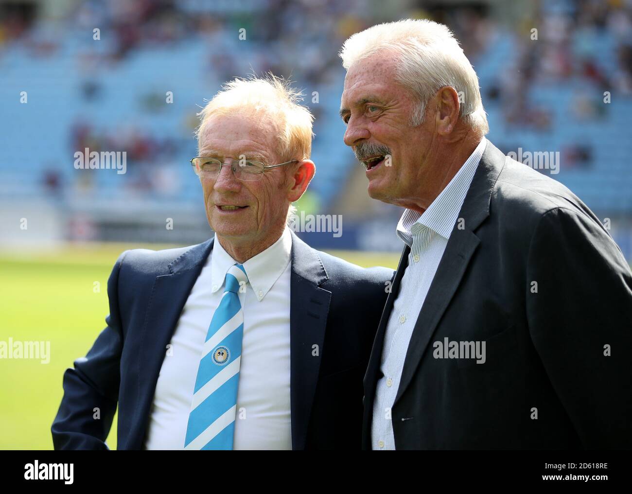 Ehemalige Coventry City Spieler Willie Carr (links) und Jeff Blockley Stockfoto