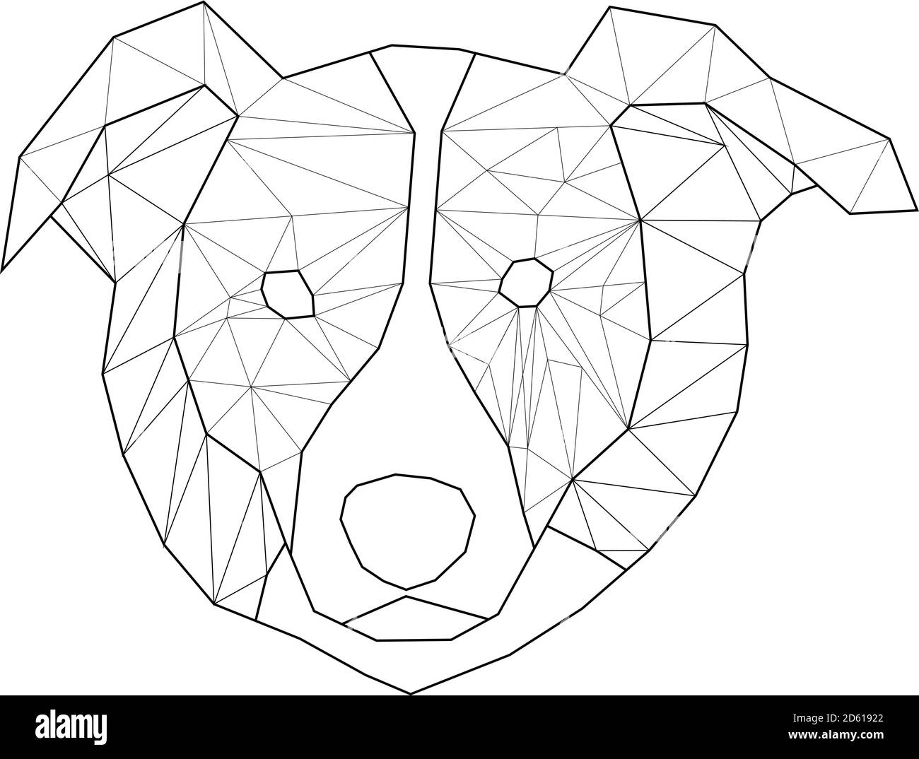 Vektor. Abstrakter polygonaler Kopfhund. Lineare Geometrie Stock Vektor