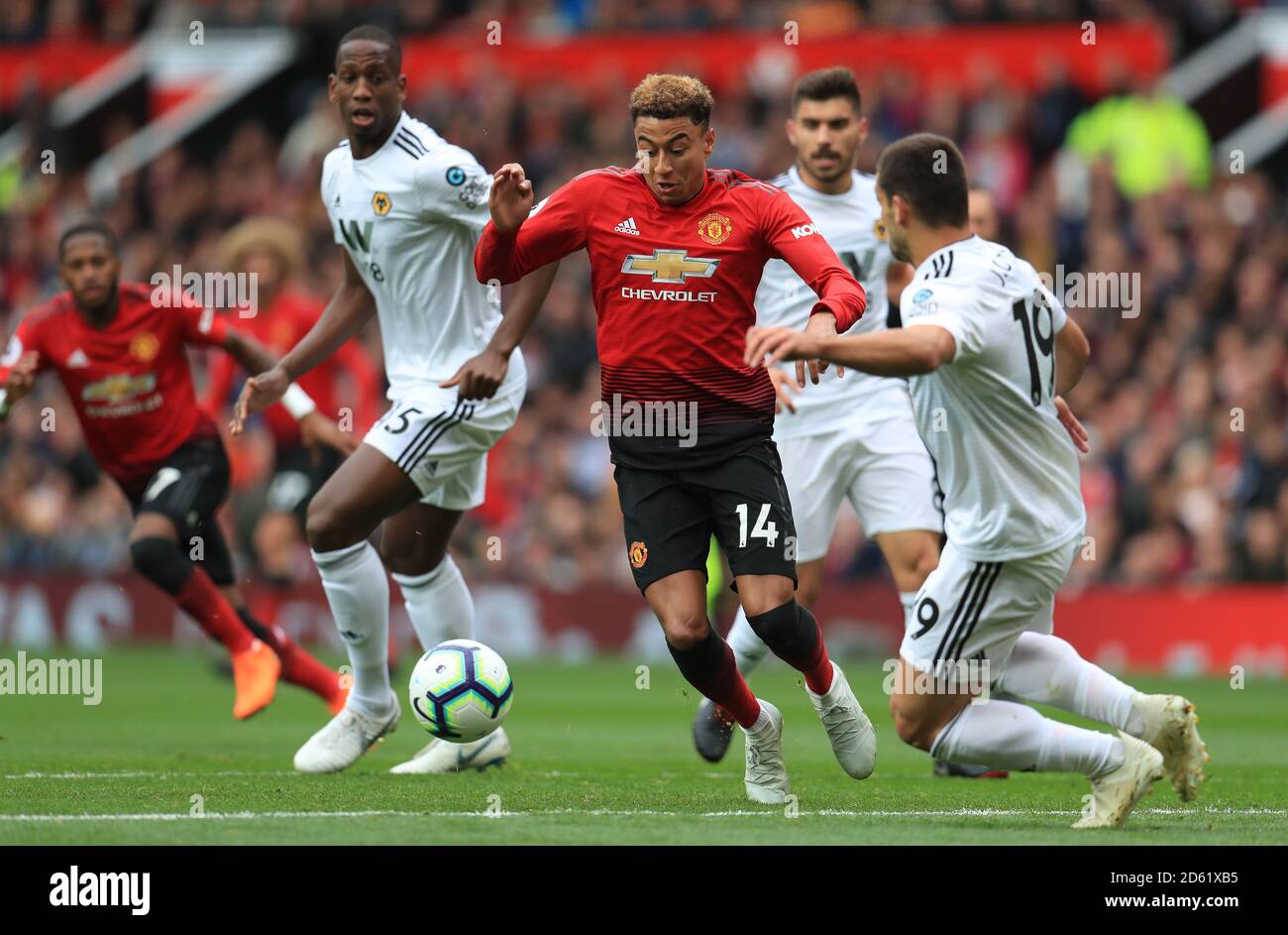 Jonny Otto von Manchester United und Jesse Lingard von Wolverhampton Wanderers Stockfoto