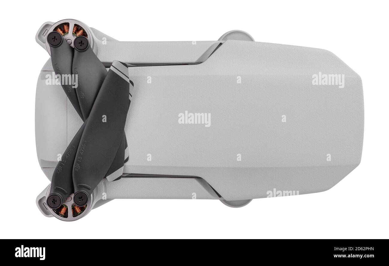 dji mavic Mini Drohnenweg isoliert auf weiß Stockfoto