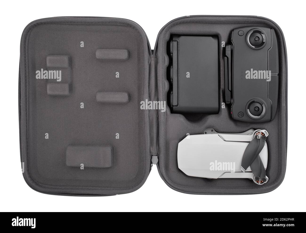 Drohne im Fallweg isoliert auf weiß Stockfoto