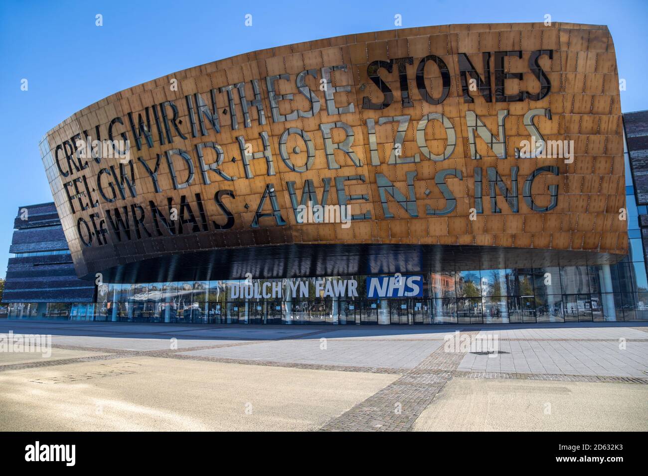 Wales Millennium Centre in Cardiff Bay, Cardiff, Wales Stockfoto