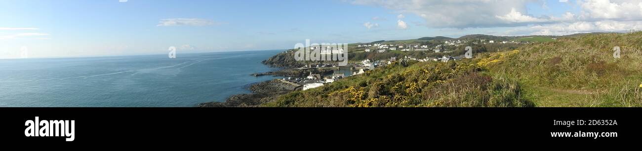 Panoramablick auf Portpatrick - Schottland -Okt 2020 - Portpatrick ist die geplante Endstation für eine geplante Tunnel- oder Brückenverbindung nach Larne in Irland. Stockfoto