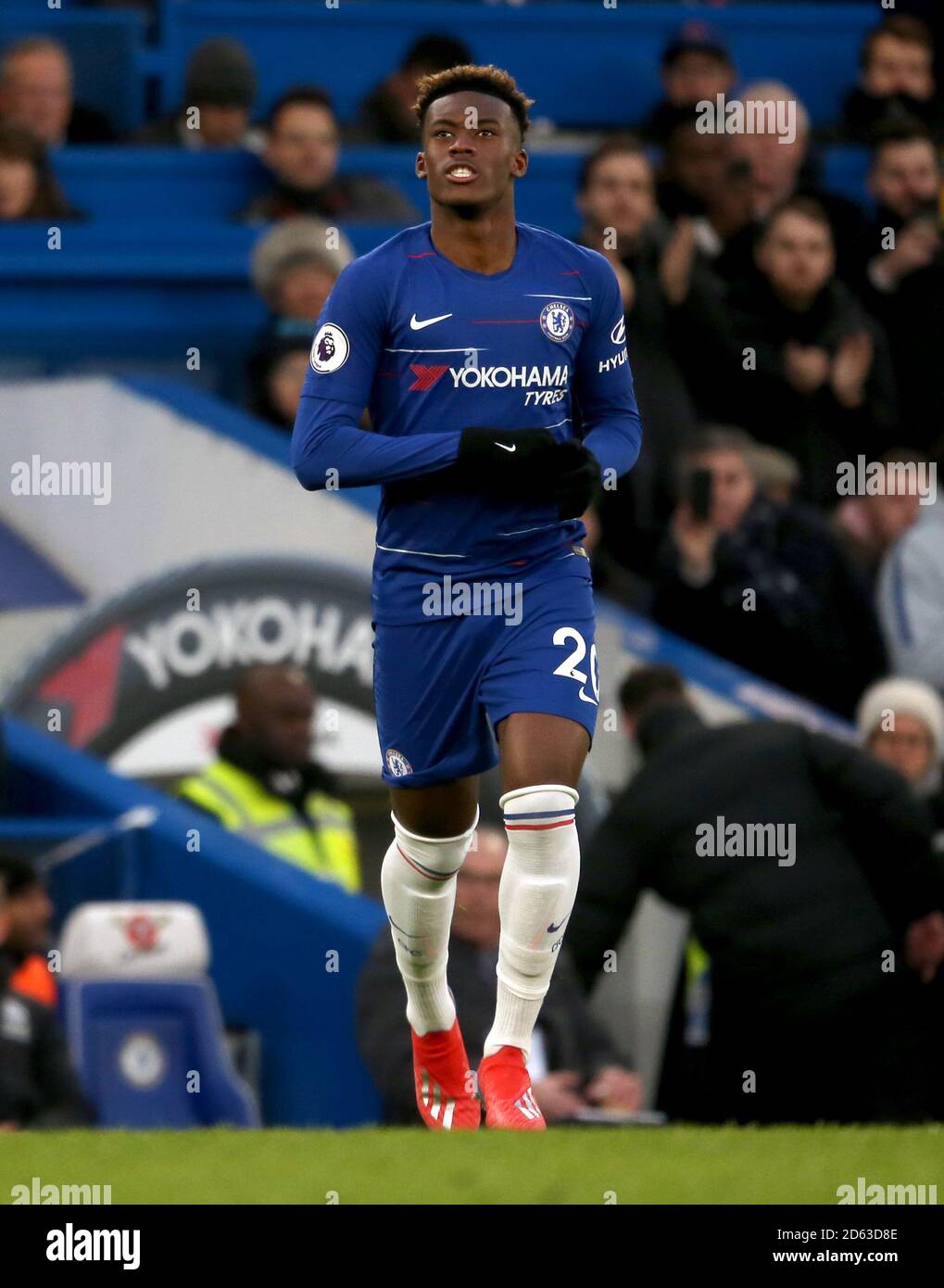 Chelsea's Callum Hudson-Odoi tritt als Ersatz für Eden auf Gefahr während des Spiels Stockfoto